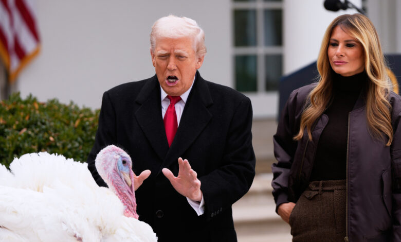 Trump insulta a adversarios políticos en ceremonia de pavos de Acción de Gracias